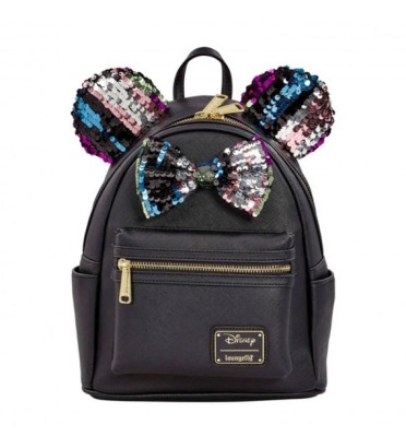 MINI SAC A DOS BLACK MINNIE SEQUIN / MICKEY MOUSE / LOUNGEFLY