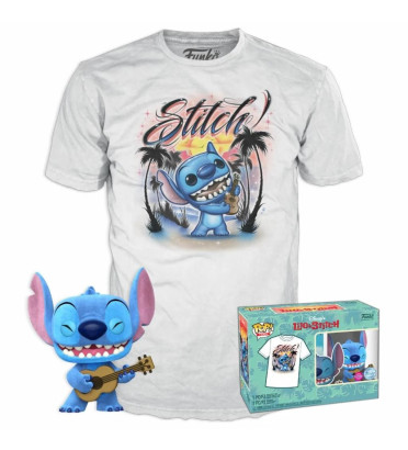 T-SHIRT XL AVEC POP STITCH UKELELE FLOCKED / LILO ET STITCH / FIGURINE FUNKO POP T-SHIRT XL AVEC POP STITCH UKELELE FLOCKED / LILO ET STITCH / FIGURINE FUNKO POP