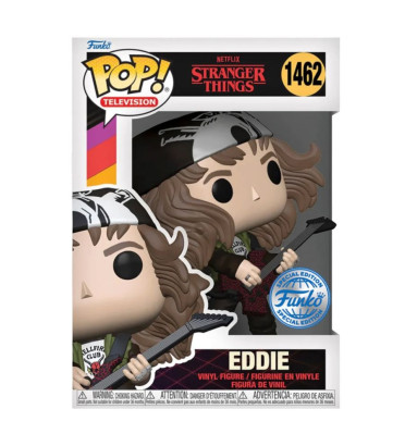 CHASSEUR EDDIE WITH GUITAR METALLIC / STRANGER THINGS / FIGURINE FUNKO POP / EXCLUSIVE SPECIAL EDITION