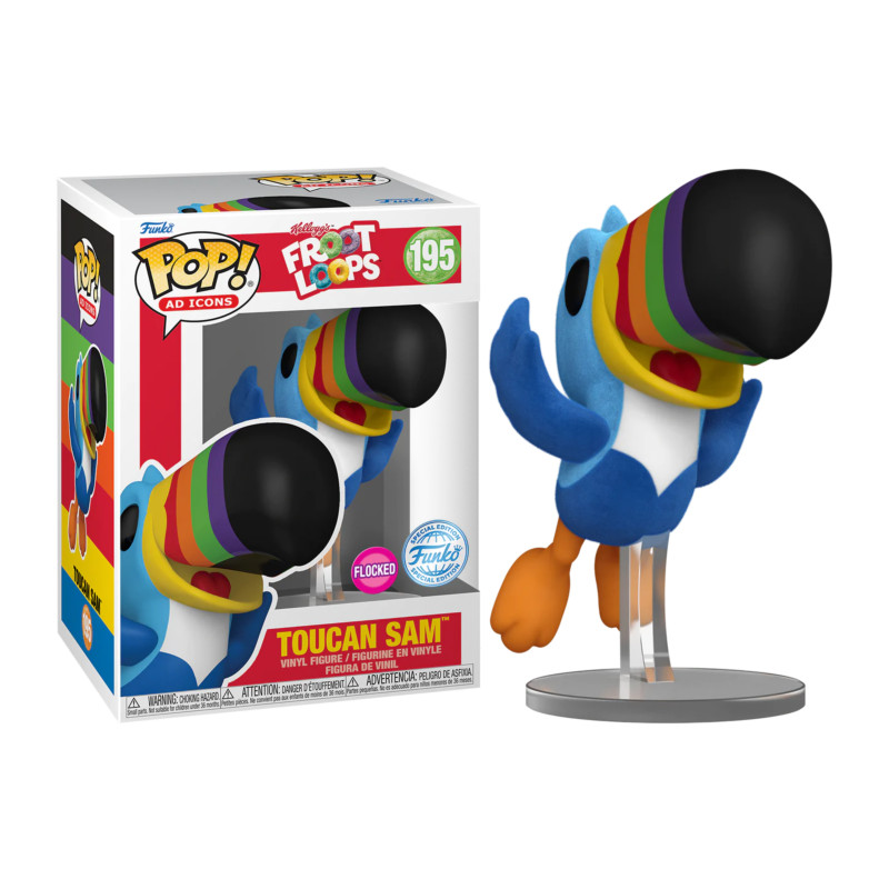 TOUCAN SAM / FROOT LOOPS / FIGURINE FUNKO POP / EXCLUSIVE SPECIAL EDITION / FLOCKED