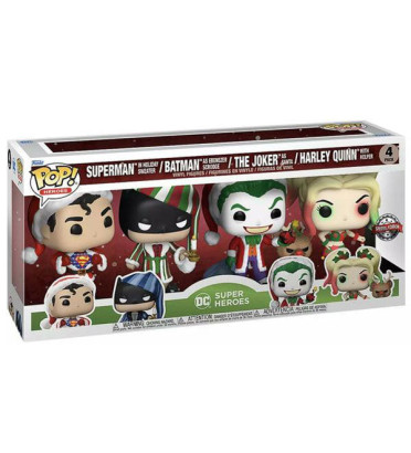 4 PACK DC HOLIDAYS / SUPER HEROES / FIGURINE FUNKO POP / EXCLUSIVE SPECIAL EDITION