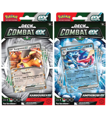 LOT DE DECK COMBAT EX AMPHINOBI ET KANGOUREX / CARTE POKEMON VF