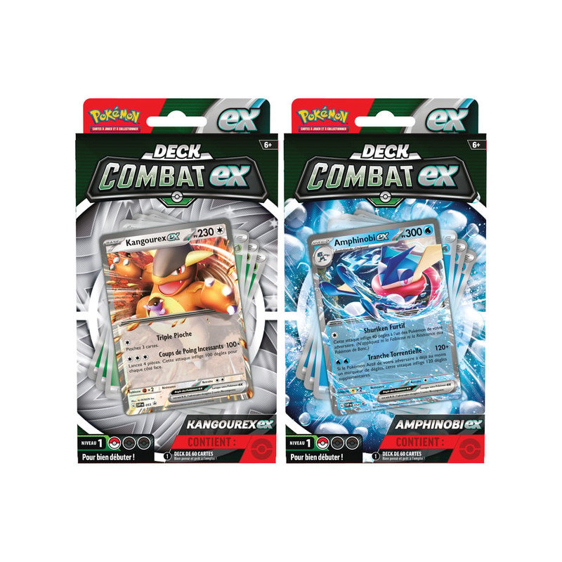 LOT DE DECK COMBAT EX AMPHINOBI ET KANGOUREX / CARTE POKEMON VF