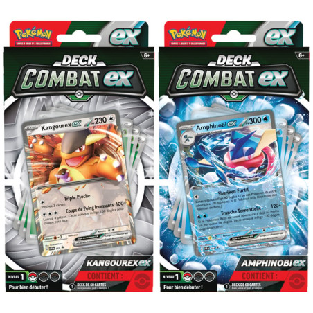 LOT DE 2 DECK COMBAT EX AMPHINOBI ET KANGOUREX / CARTE POKEMON VF