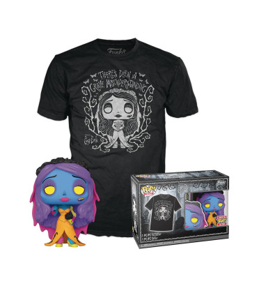 T-SHIRT S AVEC POP EMILY BLACKLIGHT / CORPSE BRIDE / FIGURINE FUNKO POP