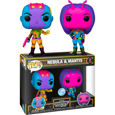 2 PACK NEBULA ET MANTIS BLACKLIGHT / LES GARDIENS DE LA GALAXIE / FIGURINE FUNKO POP / EXCLUSIVE SPECIAL EDITION