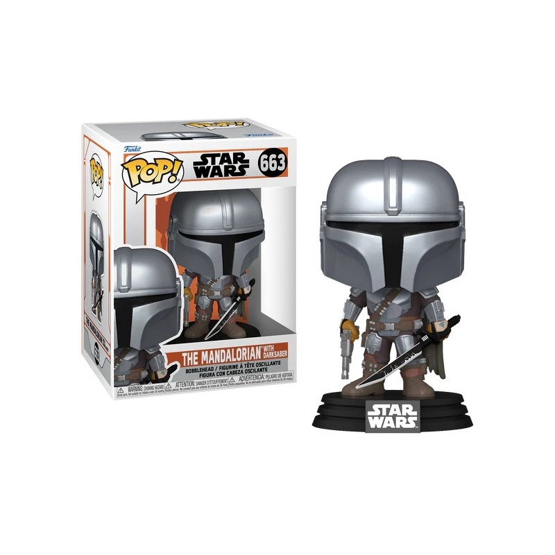 THE MANDALORIAN WITH DARKSABER / STAR WARS THE MANDALORIAN / FIGURINE FUNKO POP