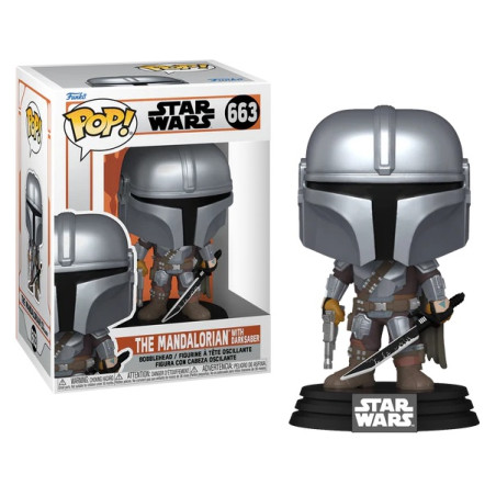 THE MANDALORIAN WITH DARKSABER / STAR WARS THE MANDALORIAN / FIGURINE FUNKO POP