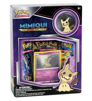 COFFRET MIMIQUI AVEC PINS / CARTE POKEMON VF