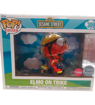 ELMO ON TRIKE / SESAME STREET / FIGURINE FUNKO POP / EXCLUSIVE SPECIAL EDITION / FLOCKED