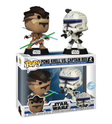 2 PACK PONG KRELL VS CAPTAIN REX / STAR WARS / FIGURINE FUNKO POP / EXCLUSIVE SPECIAL EDITION