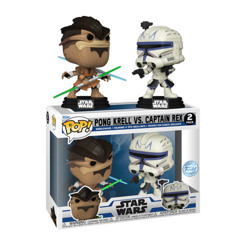 2 PACK PONG KRELL VS CAPTAIN REX / STAR WARS / FIGURINE FUNKO POP / EXCLUSIVE SPECIAL EDITION