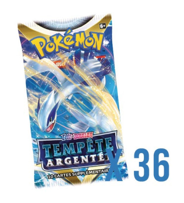 LOT DE 36 BOOSTERS TEMPETE ARGENTEE SORTIE DE COFFRETS ABIMEES / CARTE POKEMON VF