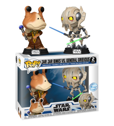 2 PACK JAR JAR BINKS VS GENERAL GRIEVOUS / STAR WARS / FIGURINE FUNKO POP / EXCLUSIVE SPECIAL EDITION