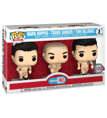 3 PACK MARK HOPPUS TRAVIS BARKER TOM DELONGE NUKED / BLINK 182 / FIGURINE FUNKO POP / EXCLUSIVE SPECIAL EDITION