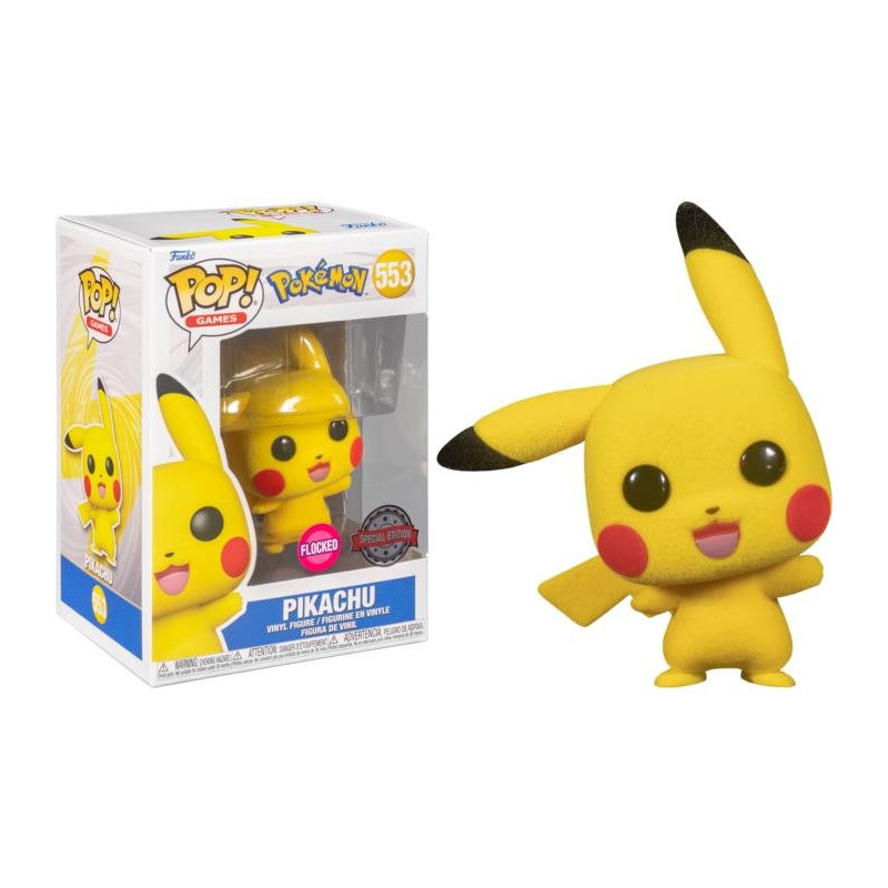 PIKACHU / POKEMON / FIGURINE FUNKO POP / EXCLUSIVE SPECIAL EDITION / FLOCKED