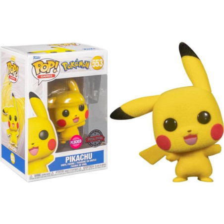 PIKACHU / POKEMON / FIGURINE FUNKO POP / EXCLUSIVE SPECIAL EDITION / FLOCKED