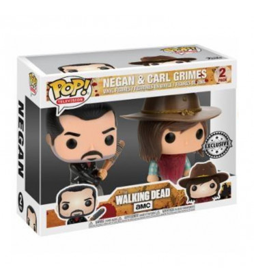 2-PACK NEGAN ET CARL GRIMES / THE WALKING DEAD / FIGURINE FUNKO POP / EXCLUSIVE