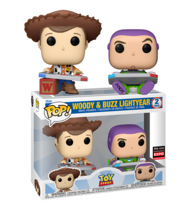 2 PACK WOODY AND BUZZ LIGHTYEAR / TOY STORY / FIGURINE FUNKO POP / EXCLUSIVE C2E2