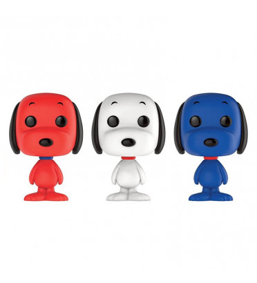 3-PACK SNOOPY BLEU BLANC ROUGE / SNOOPY / FIGURINE FUNKO POP