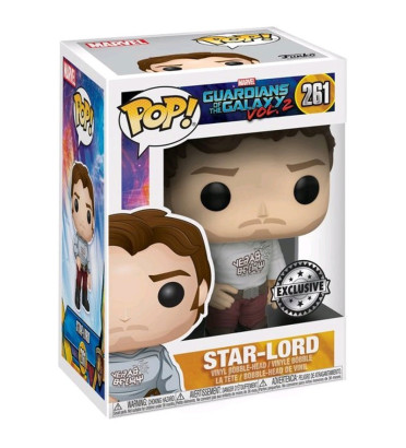 STAR LORD T-SHIRT YEAH BABY / LES GARDIENS DE LA GALAXIE / BOITE ABIMEE / FIGURINE FUNKO POP / EXCLUSIVE STAR LORD T-SHIRT YEAH BABY / LES GARDIENS DE LA GALAXIE / BOITE ABIMEE / FIGURINE FUNKO POP / EXCLUSIVE
