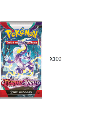 LOT DE 100 BOOSTERS ECARLATE ET VIOLET EV01 / CARTE POKEMON VF