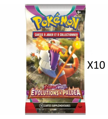LOT DE 10 BOOSTERS EVOLUTION A PALDEA / CARTE POKEMON VF