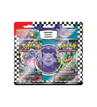 PACK DE 2 BOOSTERS AVEC GOMMES RENTREE DES CLASSES 2024 / CARTE POKEMON VF