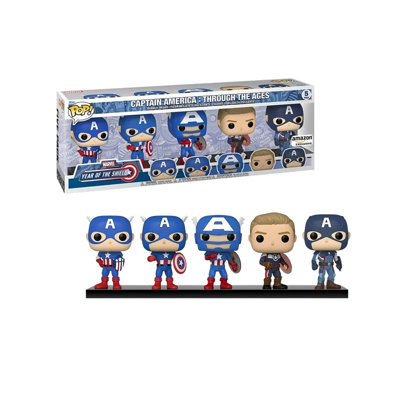 5 PACK CAPTAIN AMERICA / CAPTAIN AMERICA THROUGH THE AGE / FIGURINE FUNKO POP / EXCLUSIVE AMAZON