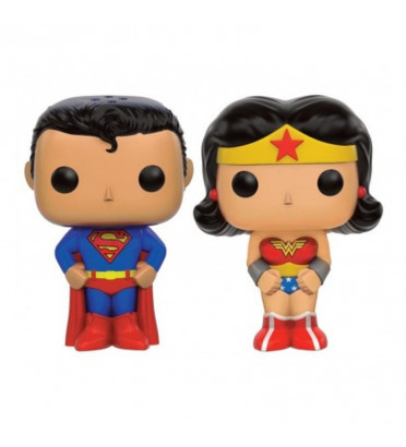 SUPERMAN ET WONDER WOMAN / SALIERE ET POIVRIERE / FIGURINE FUNKO POP