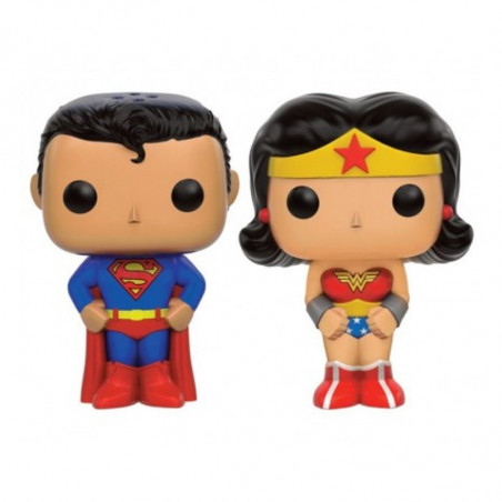 SUPERMAN ET WONDER WOMAN / SALIERE ET POIVRIERE / FIGURINE FUNKO POP