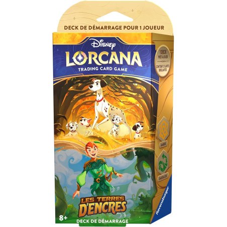 DECK DE DEMARRAGE LORCANA LES TERRES DENCRES CHAPITRE 3 101 DALMATIEN ET PETER PAN / CARTE VF