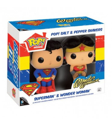 SUPERMAN ET WONDER WOMAN / SALIERE ET POIVRIERE / FIGURINE FUNKO POP