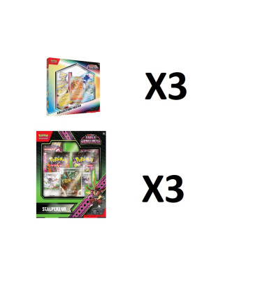 BUNDLE 3 POSTERS 8.5 + 3 COFFRETS SCALPEREUR EV6.5 FABLE NEBULEUSE / CARTE POKEMON VF