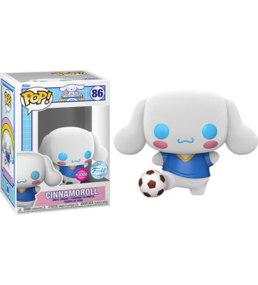 CINNAMOROLL WITH SOCCER BALL / HELLO KITTY / FIGURINE FUNKO POP / EXCLUSIVE SPECIAL EDITION / FLOCKED