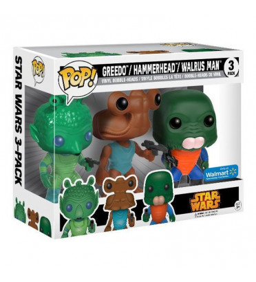 3-PACK GREEDO, HAMMERHEAD, WALRUS MAN / STAR WARS / FIGURINE FUNKO POP / EXCLUSIVE