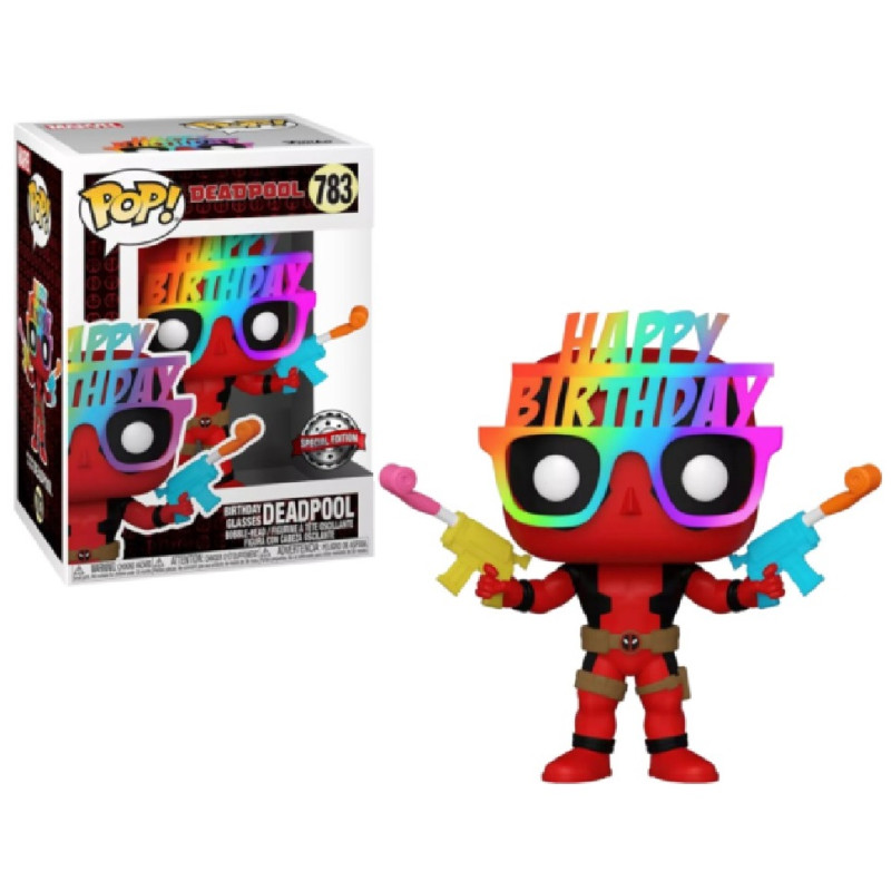BIRTHDAY GLASSES DEADPOOL / DEADPOOL / FIGURINE FUNKO POP / EXCLUSIVE SPECIAL EDITION