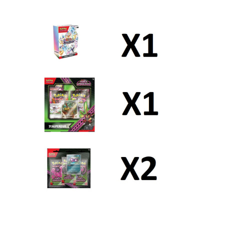 BUNDLE 6 BOOSTERS 8.5 + COFFRET SCALPEREUR + 2 TRIPACK 6.5 / CARTE POKEMON VF