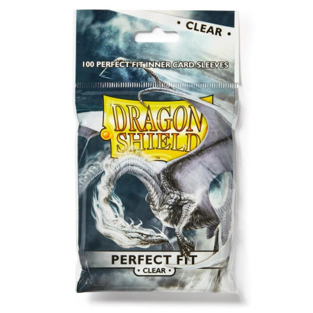 100 SLEEVES PERFECT FIT TRANSPARENT / DRAGON SHIELD