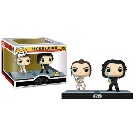 REY AND KYLO REN MOVIE MOMENTS / STAR WARS / FIGURINE FUNKO POP / EXCLUSIVE SPECIAL EDITION