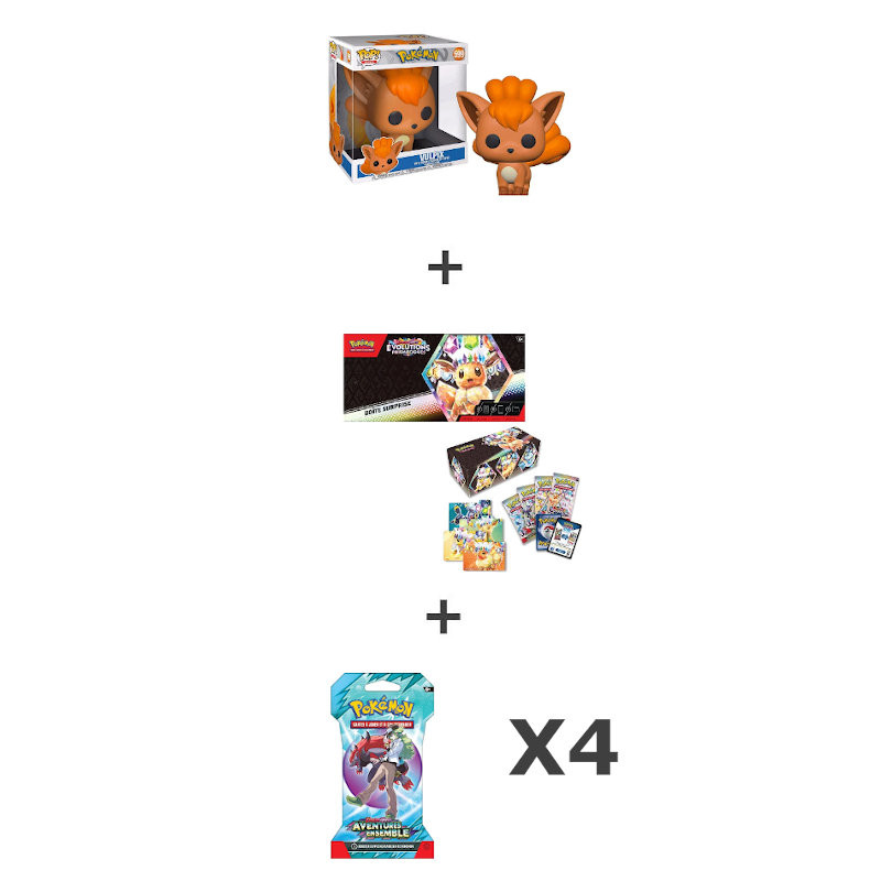 BUNDLE BOITE SURPRISE EV8.5 + 4 BLISTERS EV09 (NO ART SET) + VULPIX POP 25CM
