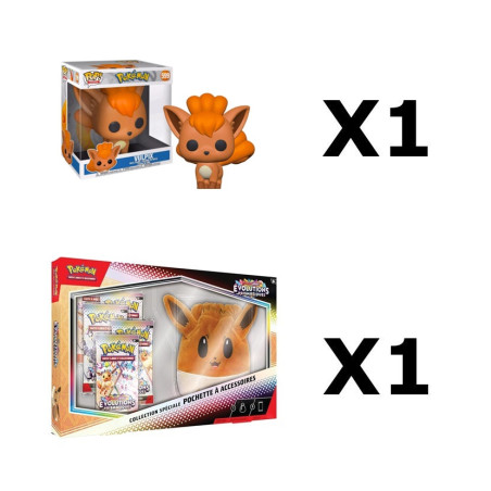 BUNDLE COLLECTION SPECIALE EVOLI + FUNKO POP VULPIX 25CM