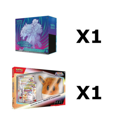 BUNDLE ETB EV09 + COLLECTION SPECIALE POCHETTE EVOLI / CARTE POKEMON VF