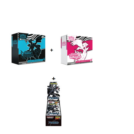 BUNDLE 2 ETB EV10.5 VF + DISPLAY DELUXE BLACK BOLT SV11B / CARTE POKEMON