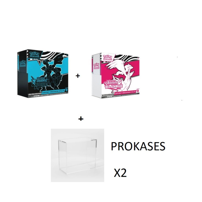 BUNDLE 2 ETB EV10.5 + 2 PROTECTION ACRYLIQUE PROKASES / CARTE POKEMON VF