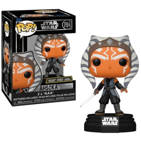 AHSOKA SON ET LUMIERE / STAR WARS / FIGURINE FUNKO POP