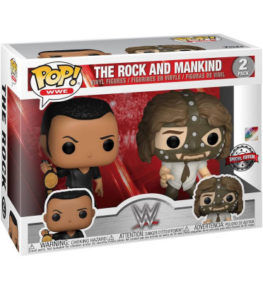 2 PACK THE ROCK AND MANKIND / WWE / FIGURINE FUNKO POP / EXCLUSIVE SPECIAL EDITION