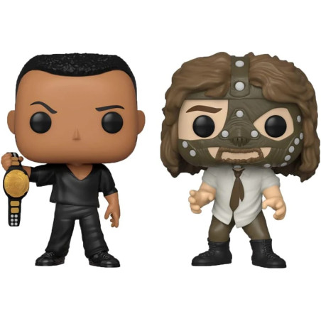 2 PACK THE ROCK AND MANKIND / WWE / FIGURINE FUNKO POP / EXCLUSIVE SPECIAL EDITION