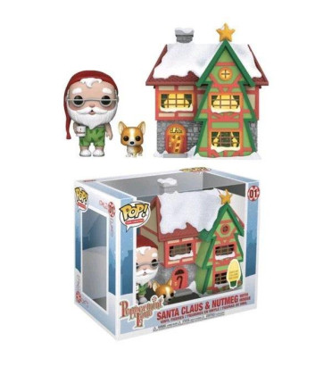 SANTA CLAUS ET NUTMEG WITH HOUSE / PEPPERMINT LANE / FIGURINE FUNKO POP