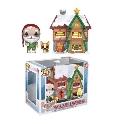 SANTA CLAUS ET NUTMEG WITH HOUSE / PEPPERMINT LANE / FIGURINE FUNKO POP